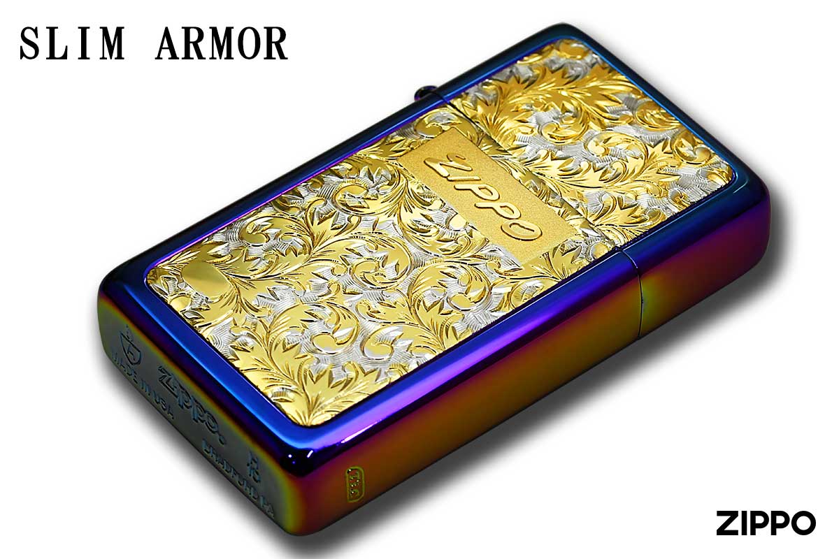 Zippo ジッポー SLIM ARMOR スリムアーマー レインボーチタン #K-9 メール便可