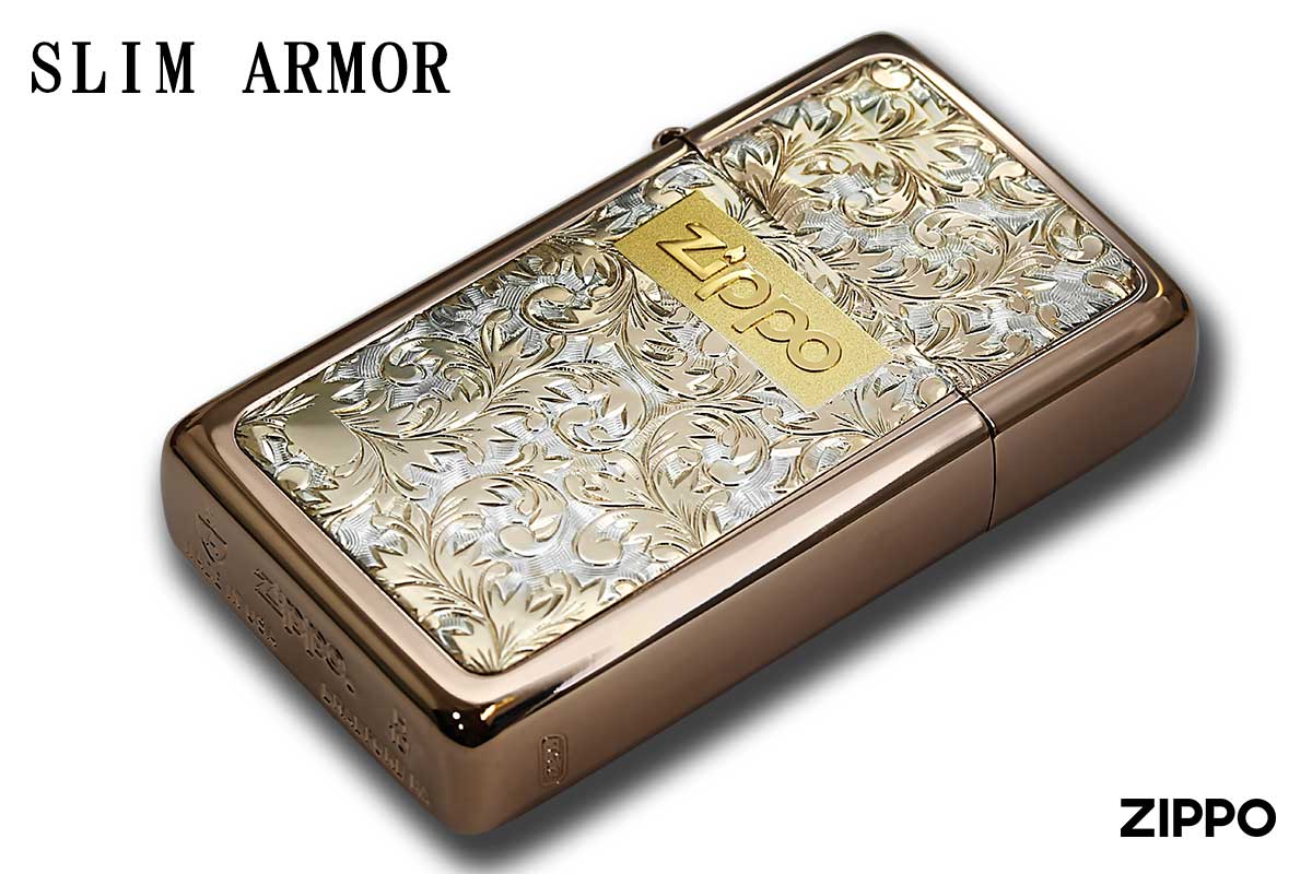 Zippo ジッポー SLIM ARMOR スリムアーマー レッドゴールド RG#KP-7 メール便可