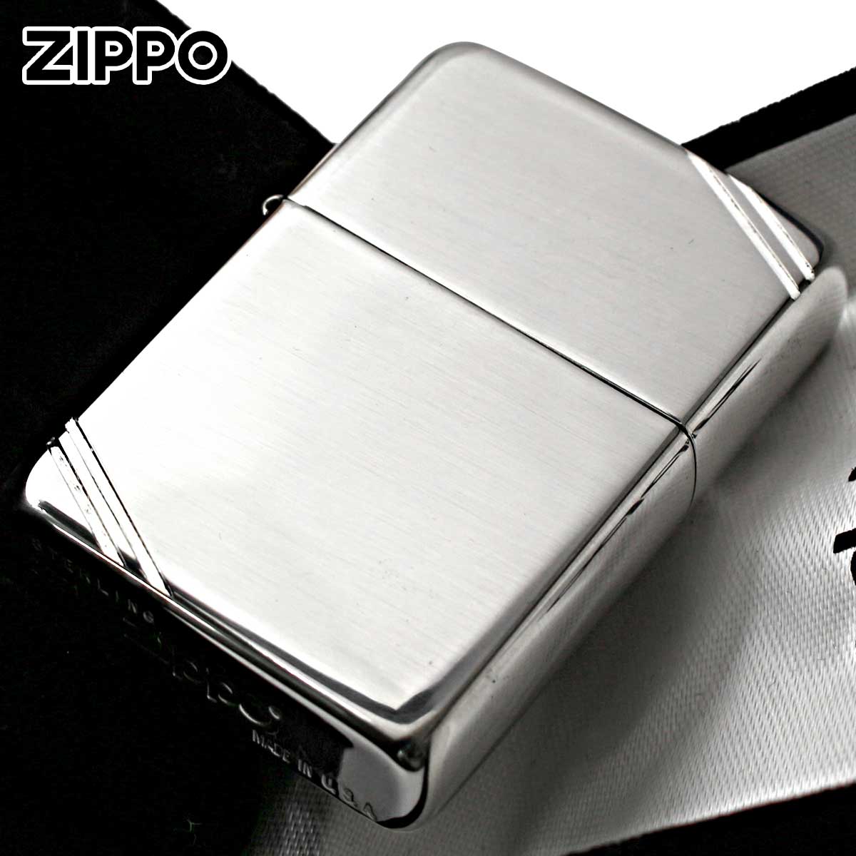Zippo ジッポー 純銀 スターリングシルバー 925 Sterling Silver 1937レプリカ フラットトップ ビンテージ 鏡面 ポリッシュ 無地 No.14
