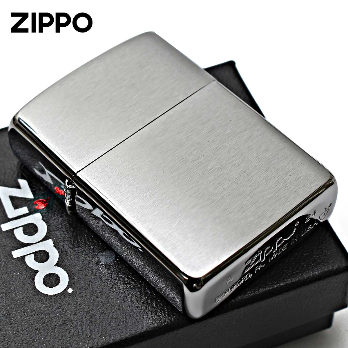 Zippo ジッポー アーマー 無地 シルバー つや消し ブラッシュドクローム ARMOR Brushed Chrome No.162 メール便可