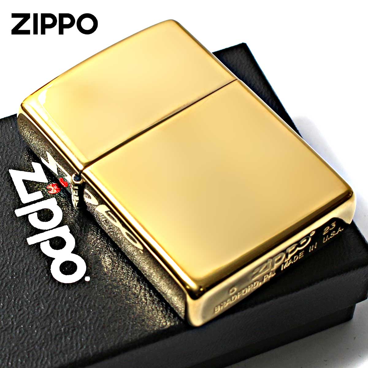 Zippo ジッポー 無地 真鍮無垢 ブラス 鏡面 ハイポリッシュブラス High Polish Brass No.254 刻印無し メール便可