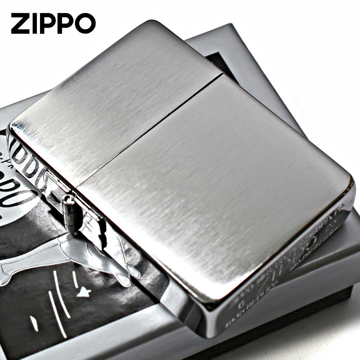 Zippo ジッポー 1935レプリカ 無地 シルバー つや消しブラッシュドクローム Brushed Chrome 1935.25 CC メール便可