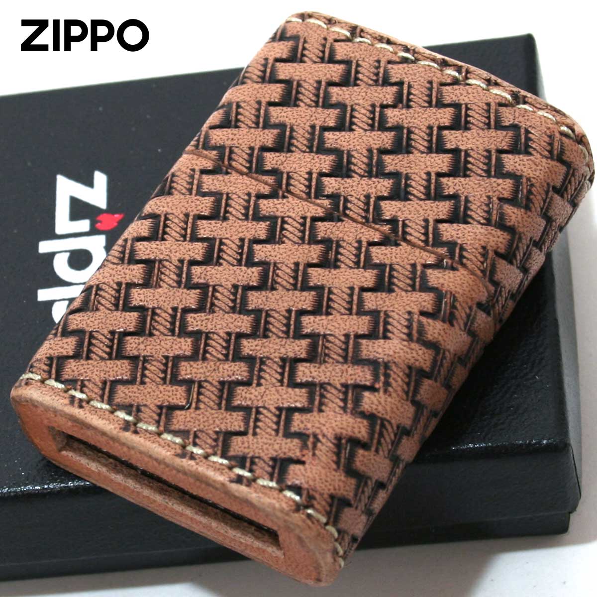 Zippo ジッポー 革巻き レザー ワークス カオス Leather Works CHAOS LWC Z バスケットスタンプ