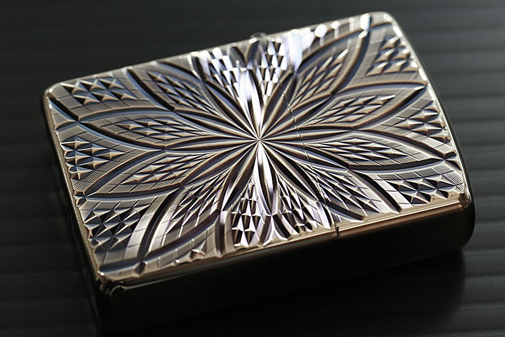 Zippo ジッポー ダイヤモンドカット ブラスいぶし D C BLOOM2 A メール便可