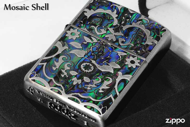Zippo ジッポー アーマー シェル モザイクシェル ARMOR Mosaic Shell Antique Nickel A