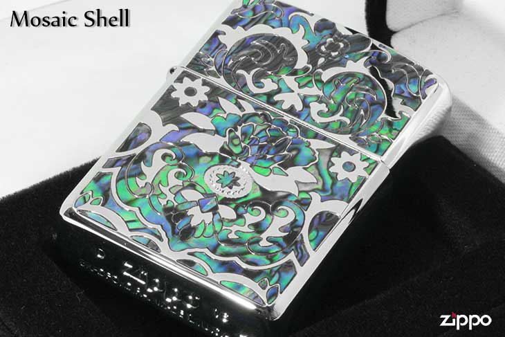 Zippo ジッポー 訳あり アーマー シェル モザイクシェル ARMOR Mosaic Shell Diano Silver A