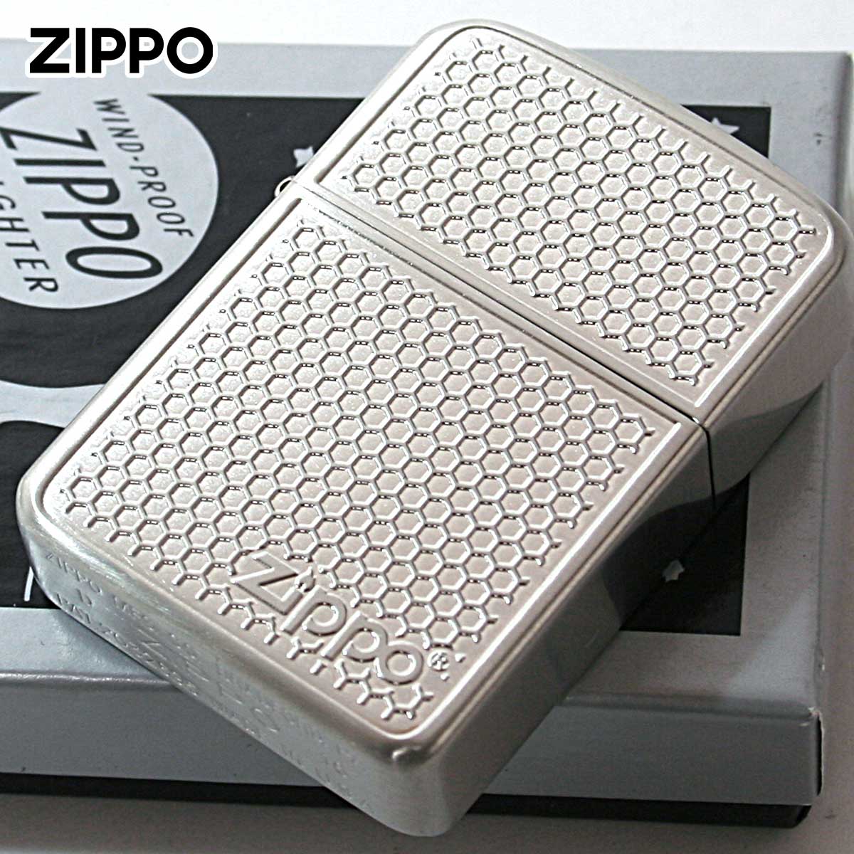 Zippo ジッポー 1941レプリカ グリルメッシュ ニッケルサテン 両面加工 1941 Grill Mesh Nickel SATIN B メール便可