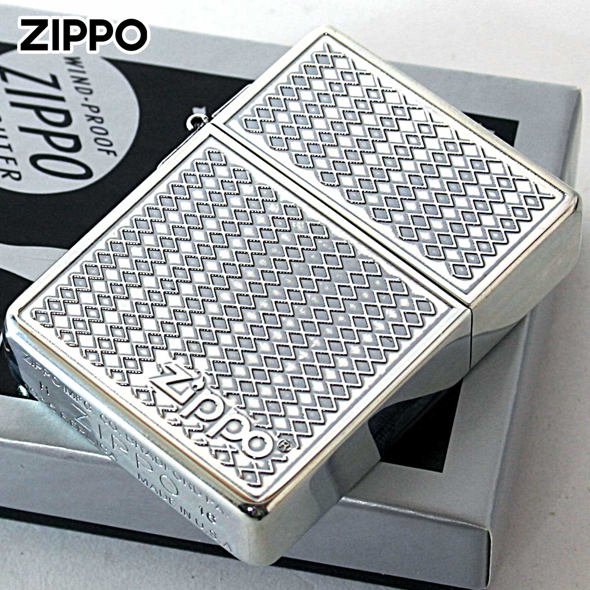 Zippo ジッポー 1935レプリカ グリルメッシュ シルバーいぶし 両面加工 1935 Grill Mesh Silver Oxidized C