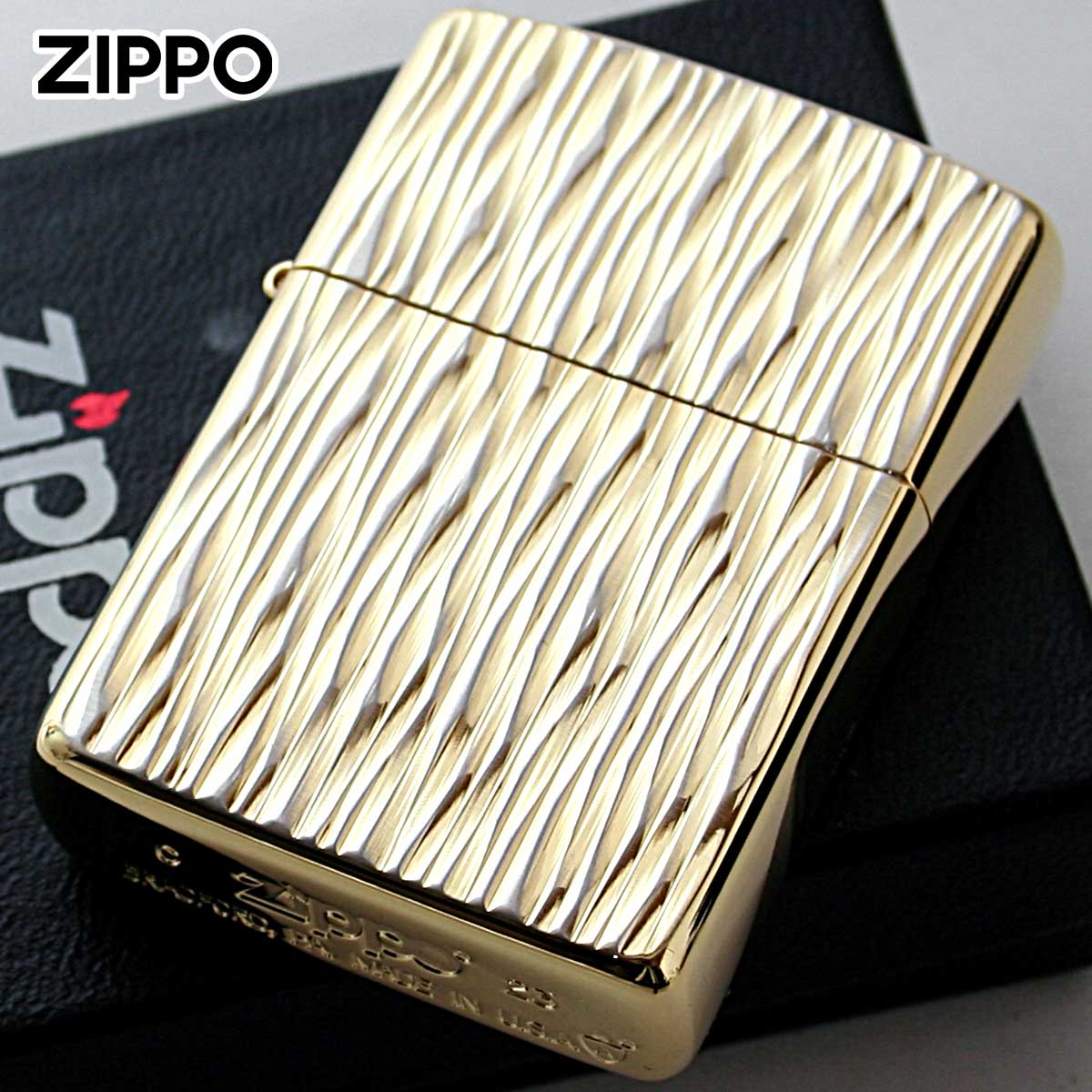 Zippo ジッポー アーマー ヒートヘイズ シルバー ゴールド 両面加工 ARMOR Heat Haze Silver&Gold A SG