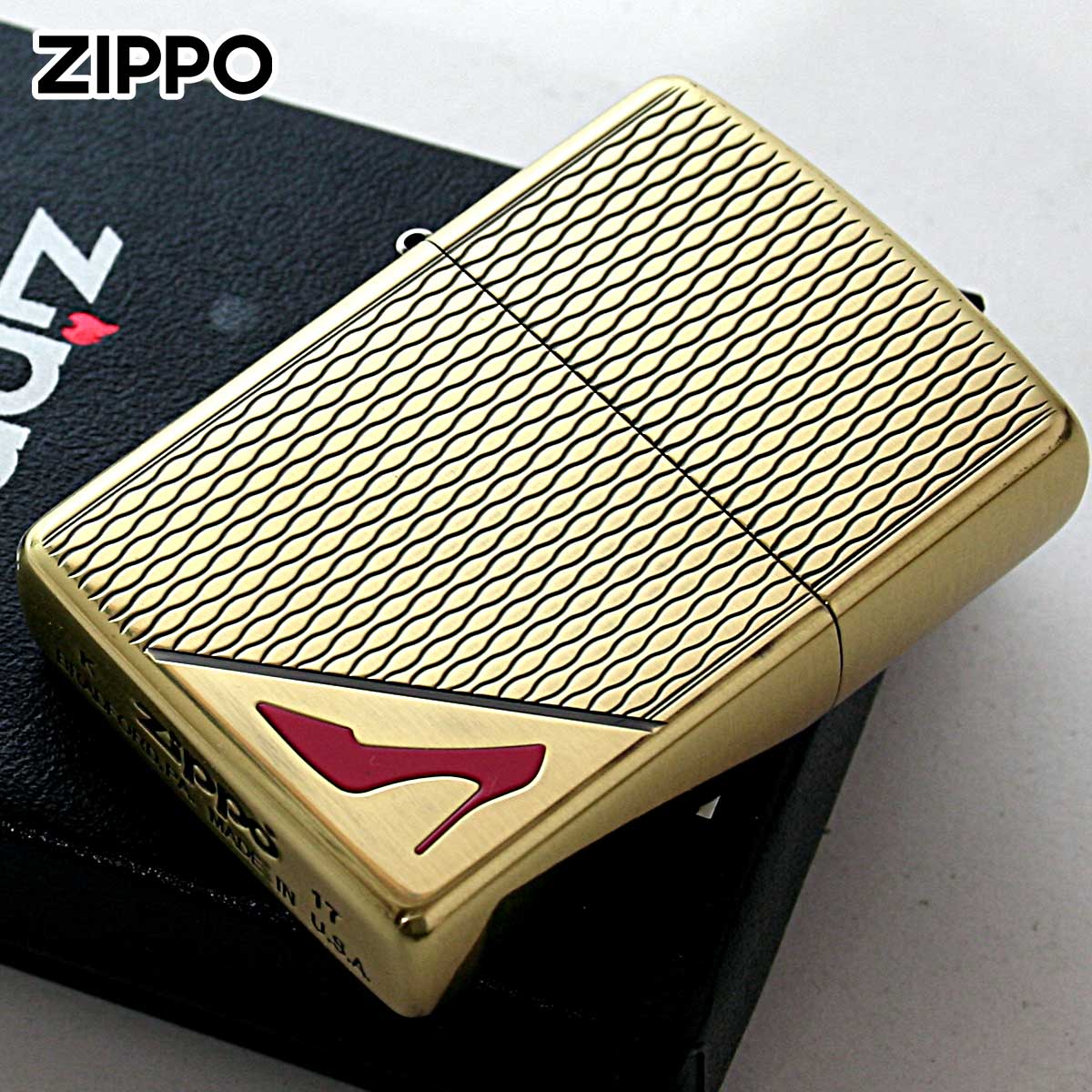 Zippo ジッポー レッドハイヒール 両面彫刻 ブラスいぶし RED High heels Brass Oxidized BO