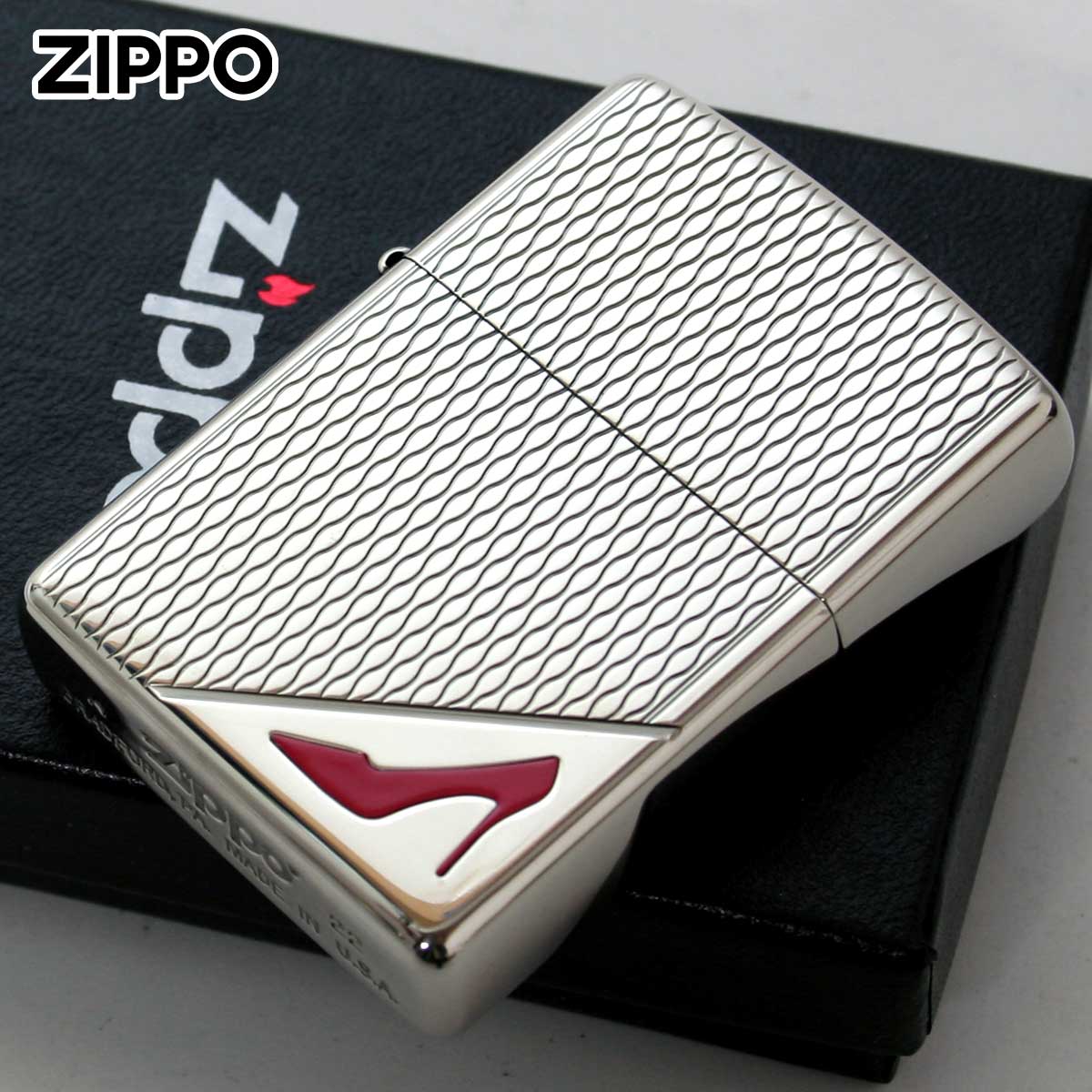 Zippo ジッポー レッドハイヒール 両面彫刻 ニッケルいぶし RED High heels Nickel Oxidized NO