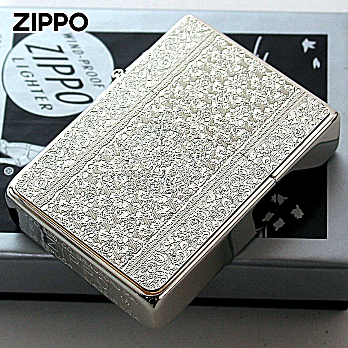 Zippo ジッポー 1935レプリカ ダマスク柄 シルバー DAMASK White Nickel & Metal A S・S