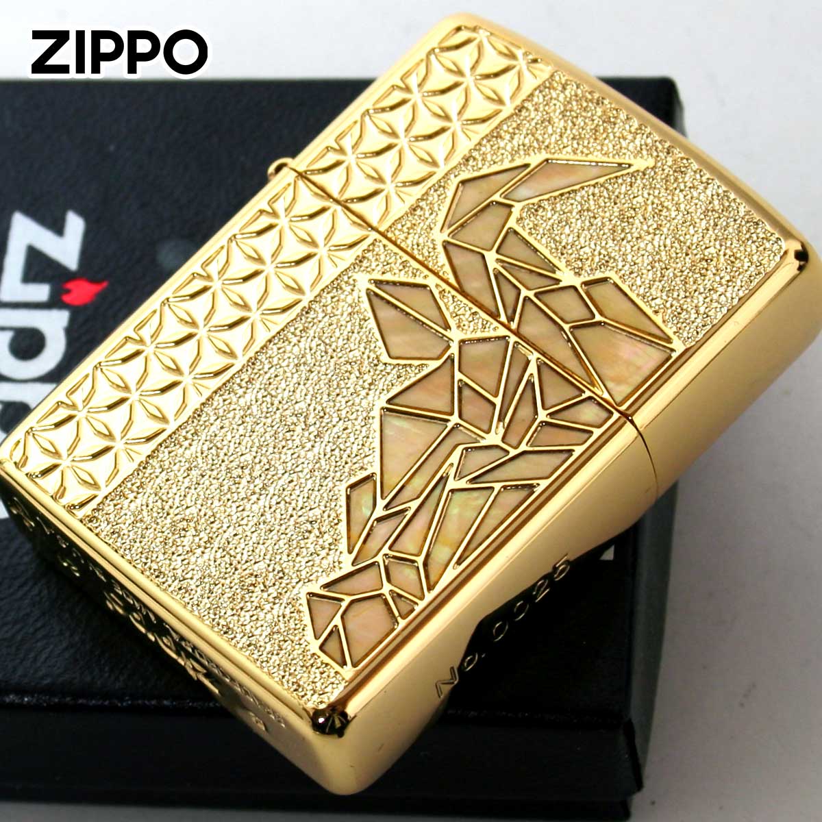 Zippo ジッポー アーマー ブル 牛 シェル 貝 インレイ 象嵌 金メッキ ARMOR BULL 雄牛 Gold Plate GP YL