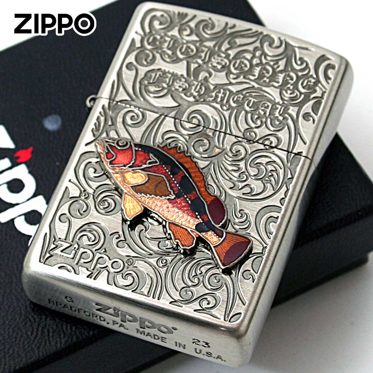 Zippo ジッポー カサゴ ヴィンテージ 七宝メタル 海水魚 Vintage Cloisonne fish metal Salt Water Fish AN-カサゴ