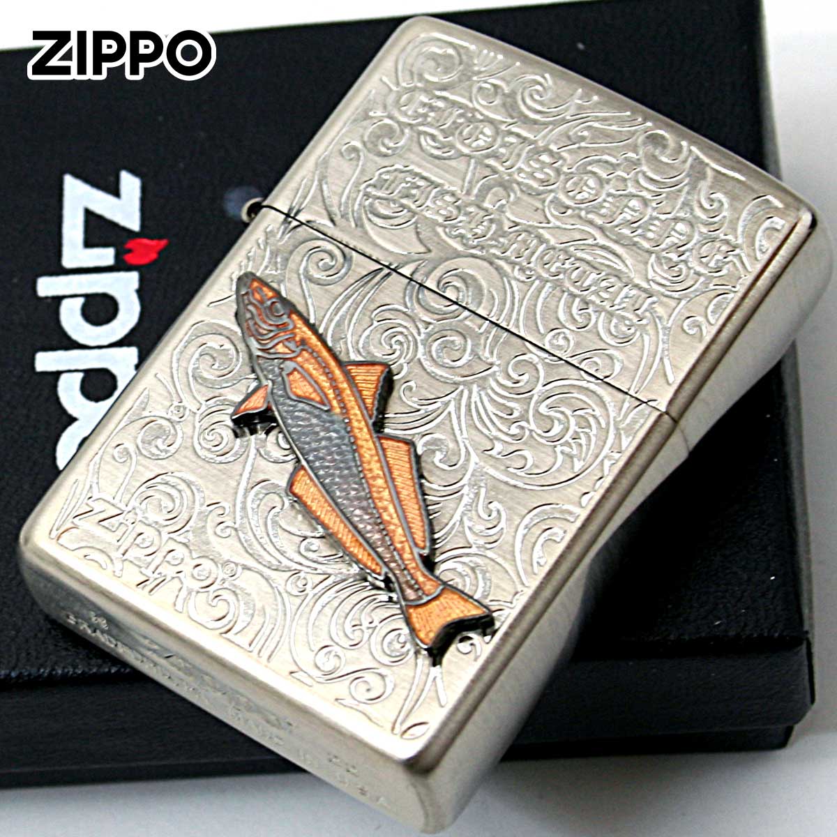 Zippo ジッポー シロギス 鱚 ヴィンテージ 七宝メタル 海水魚 Vintage Cloisonne fish metal Salt Water Fish AN-シロギス