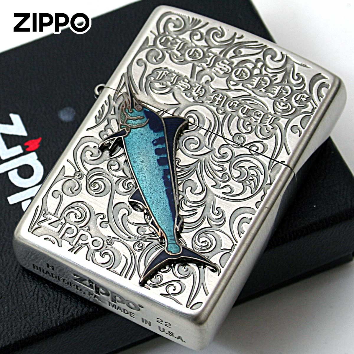Zippo ジッポー カジキ ヴィンテージ 七宝メタル 海水魚 Vintage Cloisonne fish metal Salt Water Fish AN-カジキ