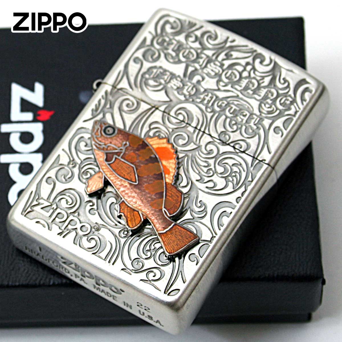 Zippo ジッポー メバル 鮴 ヴィンテージ 七宝メタル 海水魚 Vintage Cloisonne fish metal Salt Water Fish AN-メバル