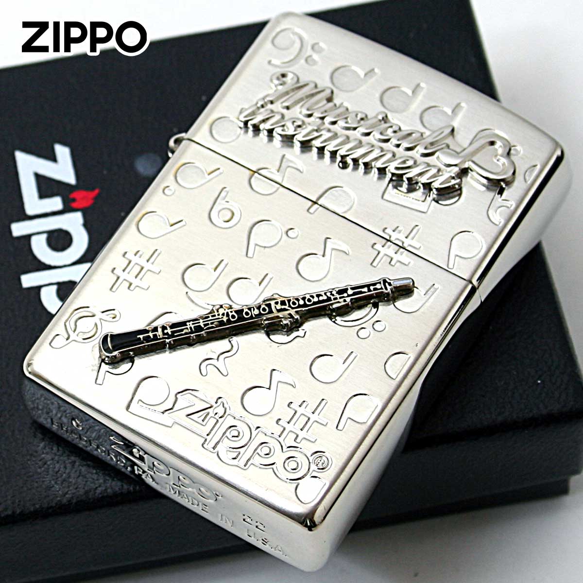 Zippo ジッポー オーボエ 楽器 メタル Musical instrumet White Nickel SATIN WNS-オーボエ