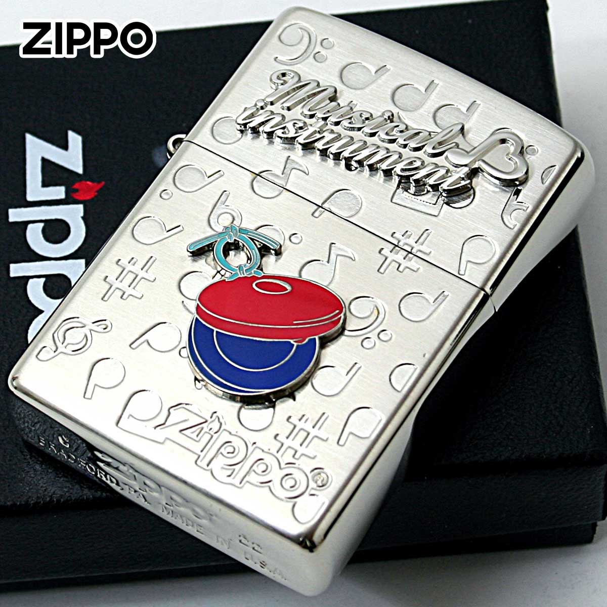 Zippo ジッポー カスタネット 楽器 メタル Musical instrumet White Nickel SATIN WNS-カスタネット