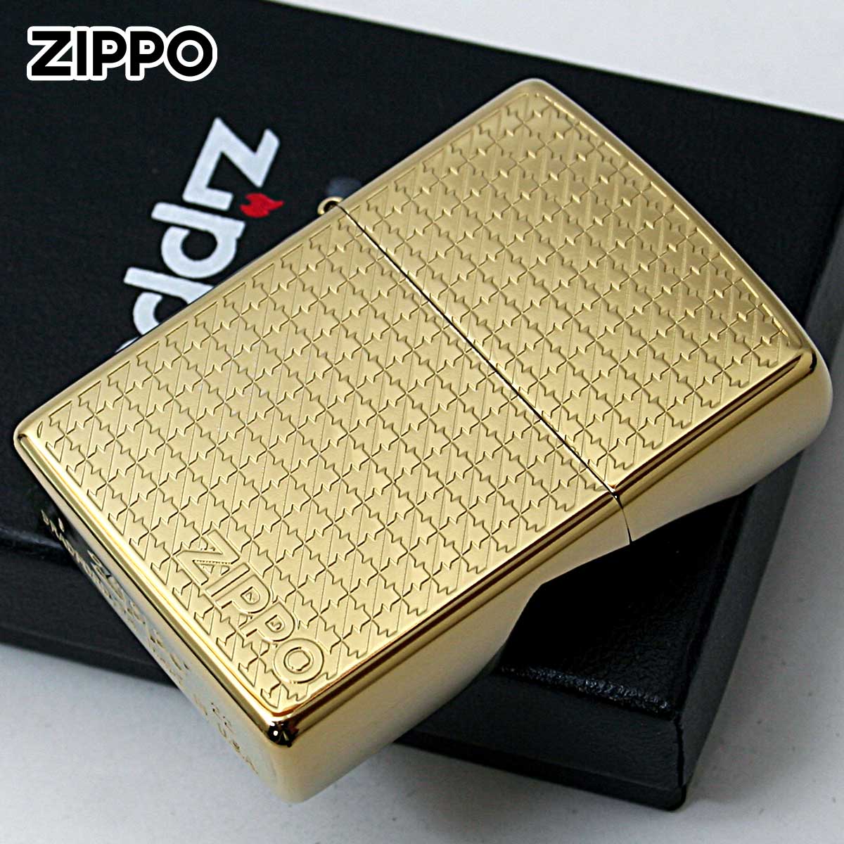 Zippo ジッポー 千鳥格子 チタニュームコーティング ゴールド Houndstooth Titanium Coationg TC-Gold メール便可