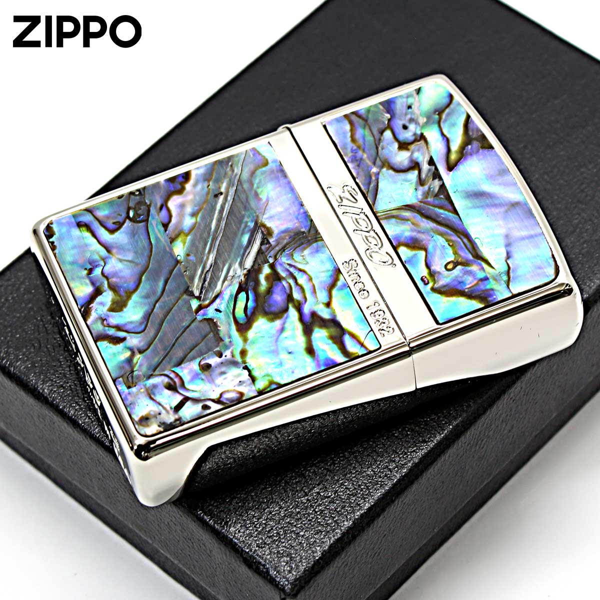 Zippo ジッポー シェル カラーライン 貝 両面加工 ブルー SHELL LINE BL