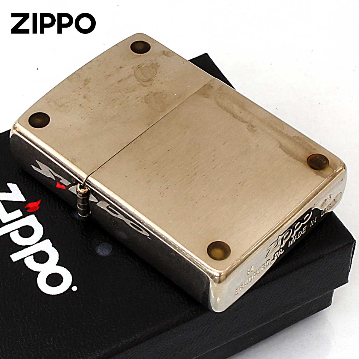 Zippo ジッポー ビンテージ風 ユーズド スタッズ Vintage style V・studs メール便可