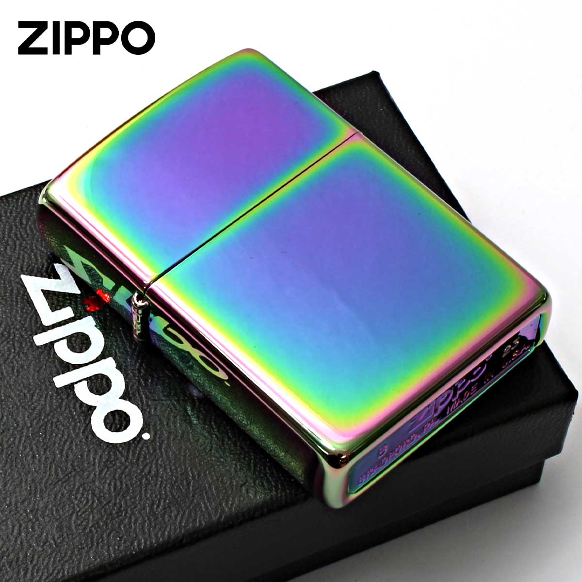 Zippo ジッポー 無地 虹 スペクトラム 鏡面 ポリッシュ SPECTRUM No.151 メール便可