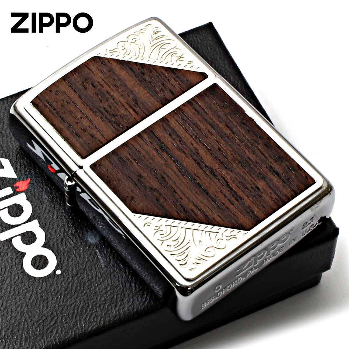 Zippo ジッポー 木 ウッド ウエスタン デザイン Western Design 2SW-WOOD メール便可