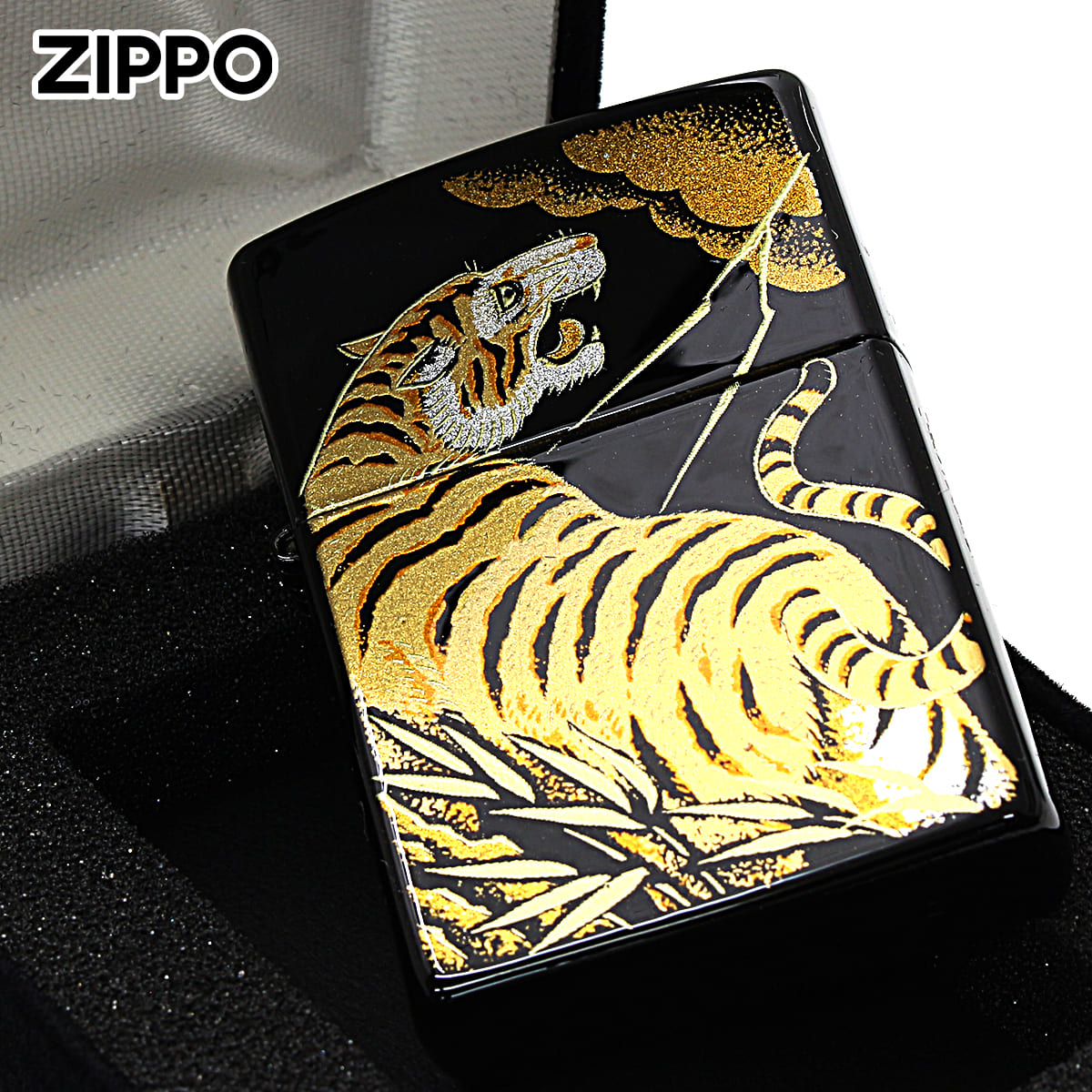 Zippo ジッポー 本金蒔絵 タイガー 伝統工芸 和柄 ゴールドタンク 2LA-TDT