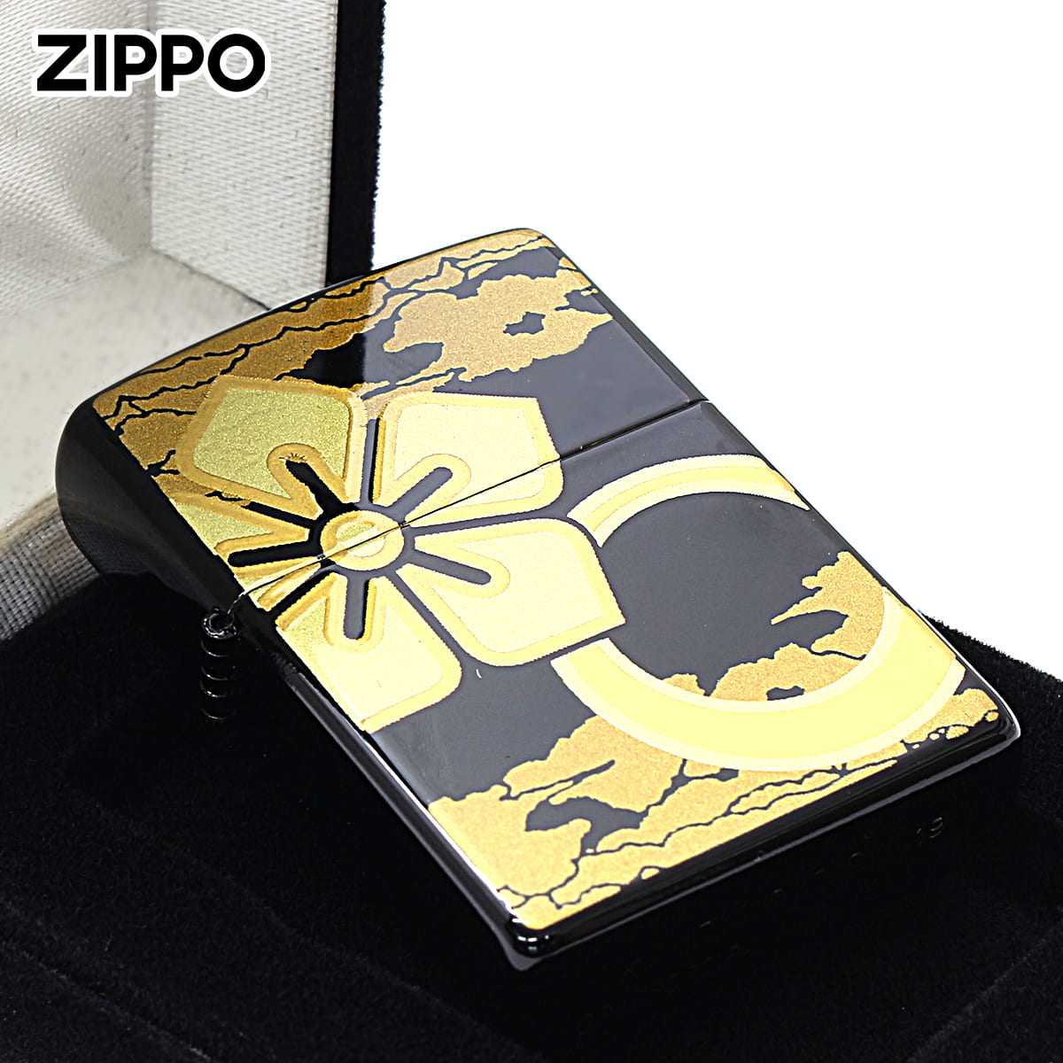 Zippo ジッポー 本金蒔絵 明智光秀 伝統工芸 和柄 ゴールドタンク 2LA-MITSUHIDE2