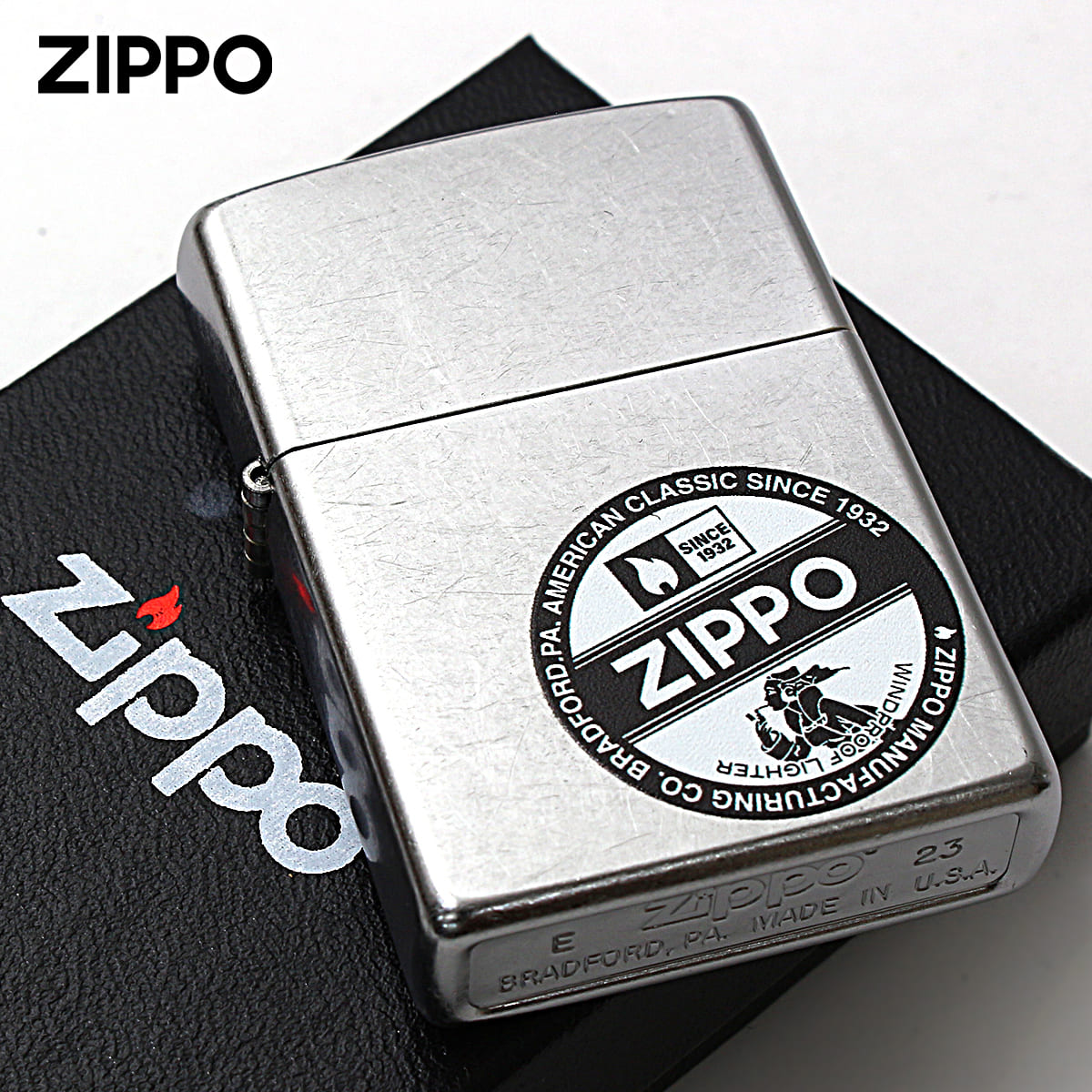 Zippo ジッポー ジッポ ロゴ スタンプ ストリートクローム ZIPPO LOGO Stump White 207-LOGOW メール便可