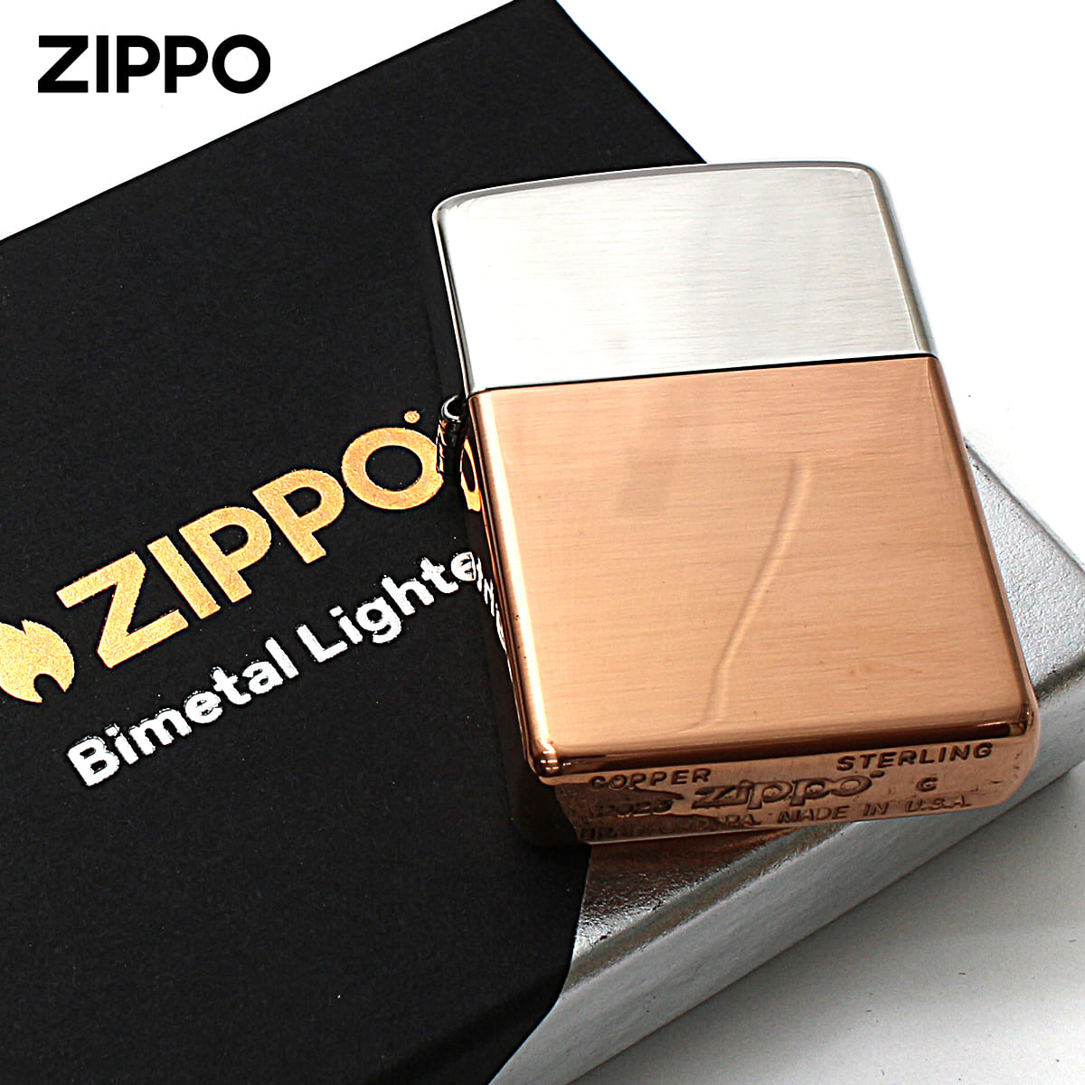 Zippo ジッポー 限定生産 バイメタル スターリングシルバー&カッパー 鏡面 ポリッシュ BIMETAL Sterling Silver 925 & Copper 48694