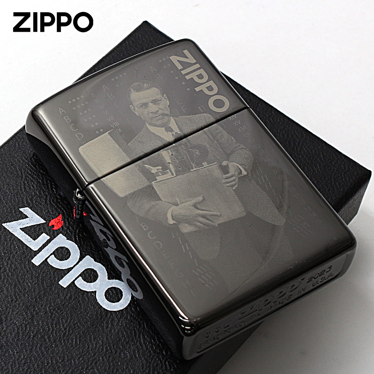 Zippo ジッポー 2023年 限定モデル ファウンダース・デイ ブラック ポリッシュ 両面加工 FOUNDER'S DAY 48702
