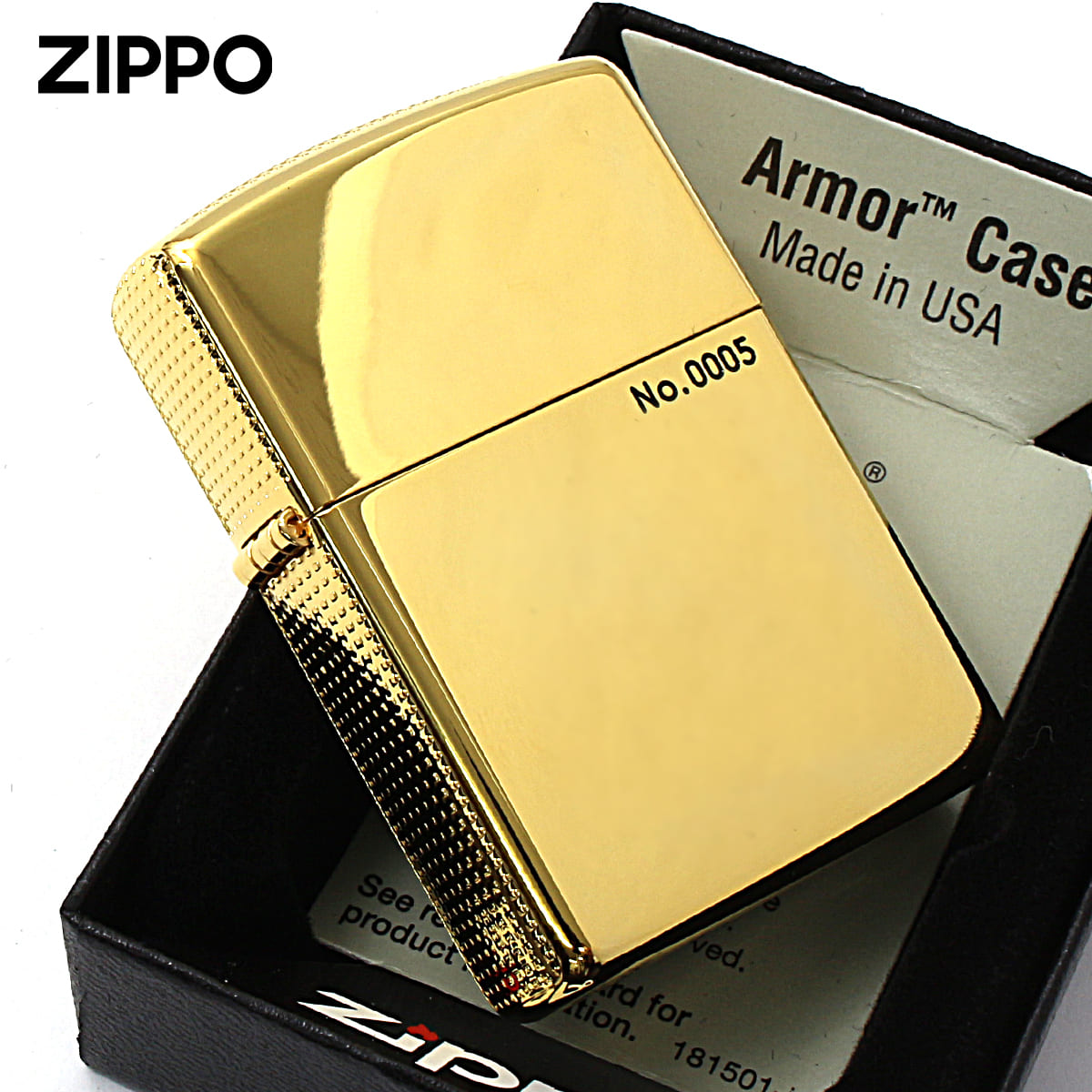 Zippo ジッポー アーマー サイド ドット ジッポ ロゴ 金メッキ ARMOR SIDE DOT & ZIPPO LOGO シリアル番号 162G-ZCUT