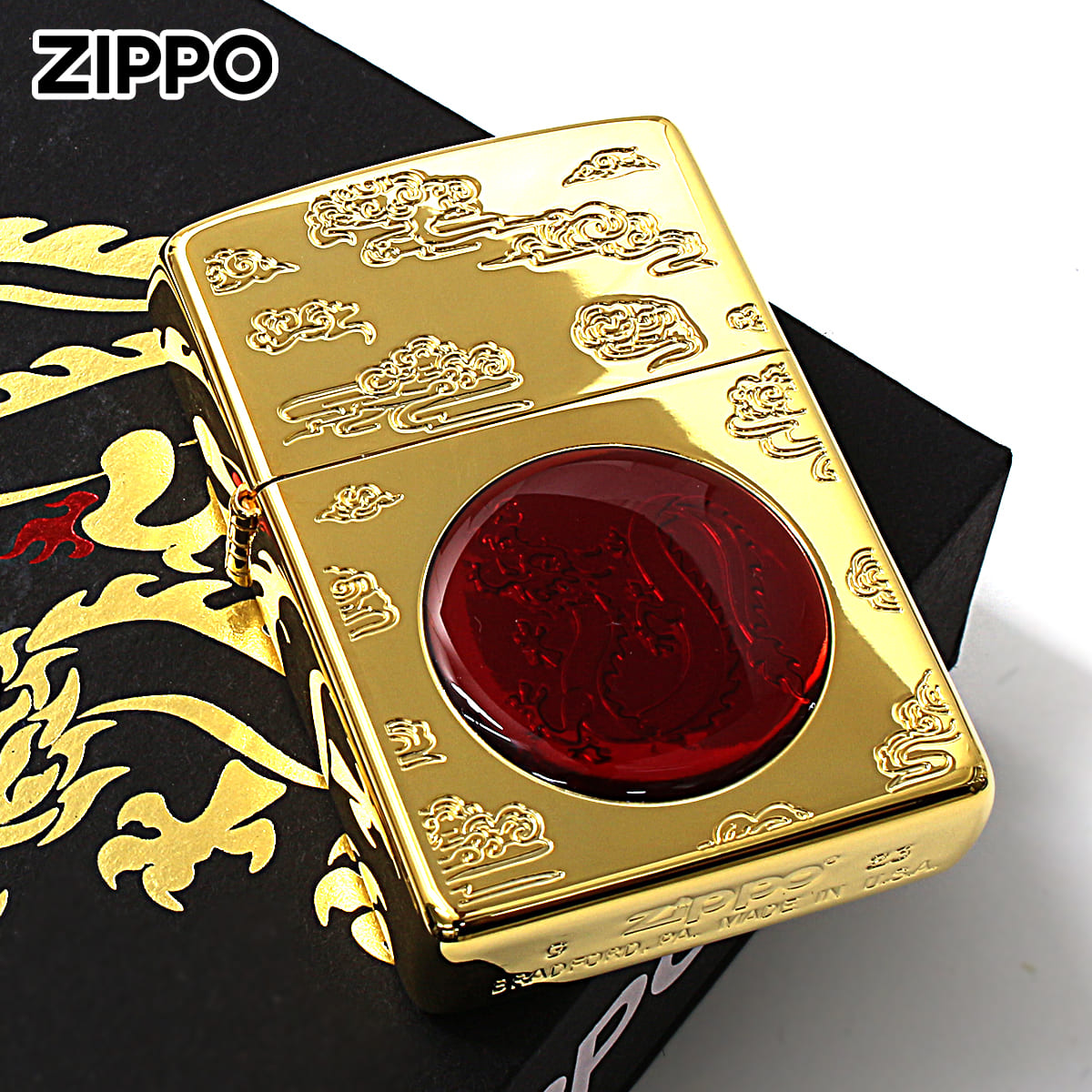 Zippo ジッポー 限定1,000個 アジア限定 旧正月 龍 ドラゴン 干支モデル THE YEAR OF DRAGON COLLECTIBLE MODEL 金メッキ レッドエポ CZA-3-27A
