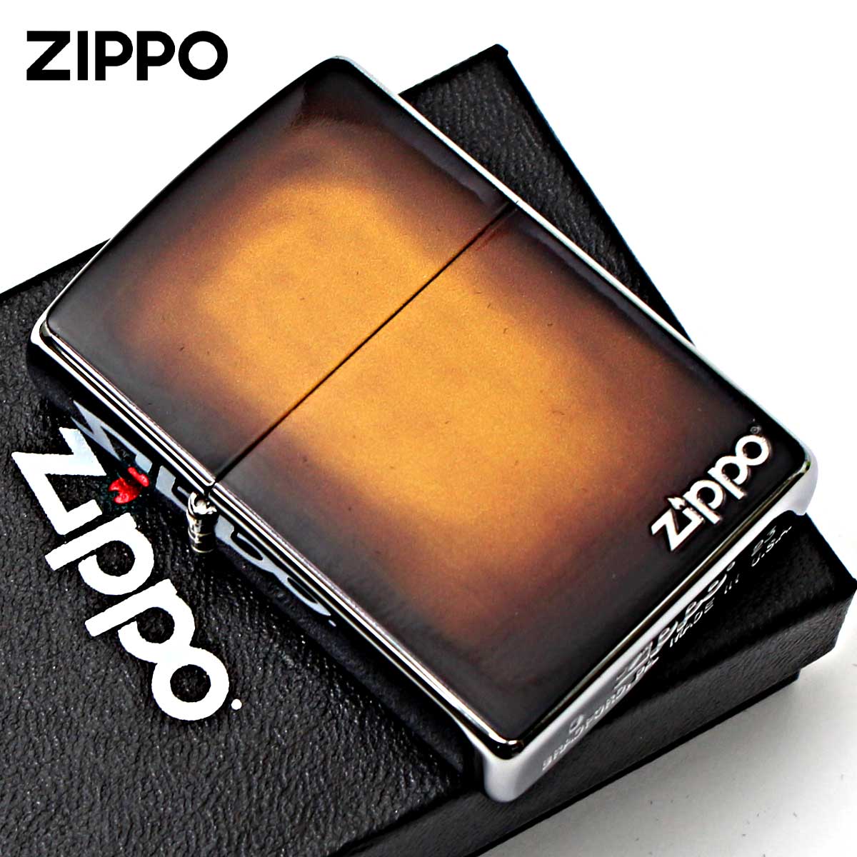 Zippo ジッポー サンバースト ジッポ ロゴ ZIPPO LOGO SUNBURST 裏面 ベタ塗り 200-SB メール便可