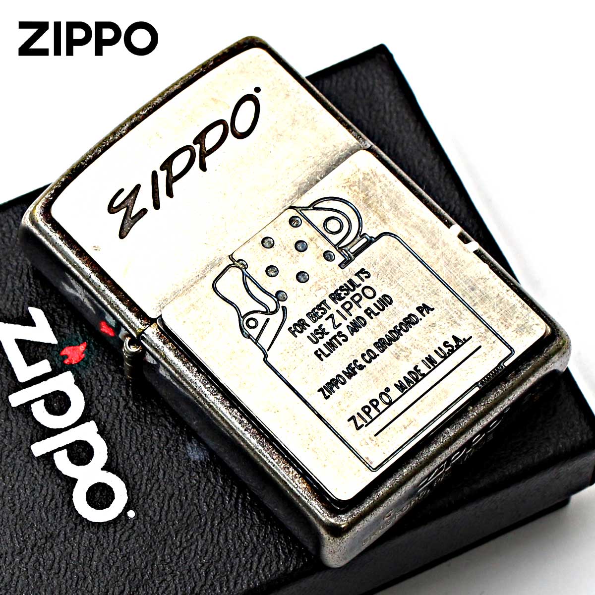 Zippo ジッポー 炎 アイコンフレーム ギミック トリックアクション クロームバレル 2CB-TRFIRE