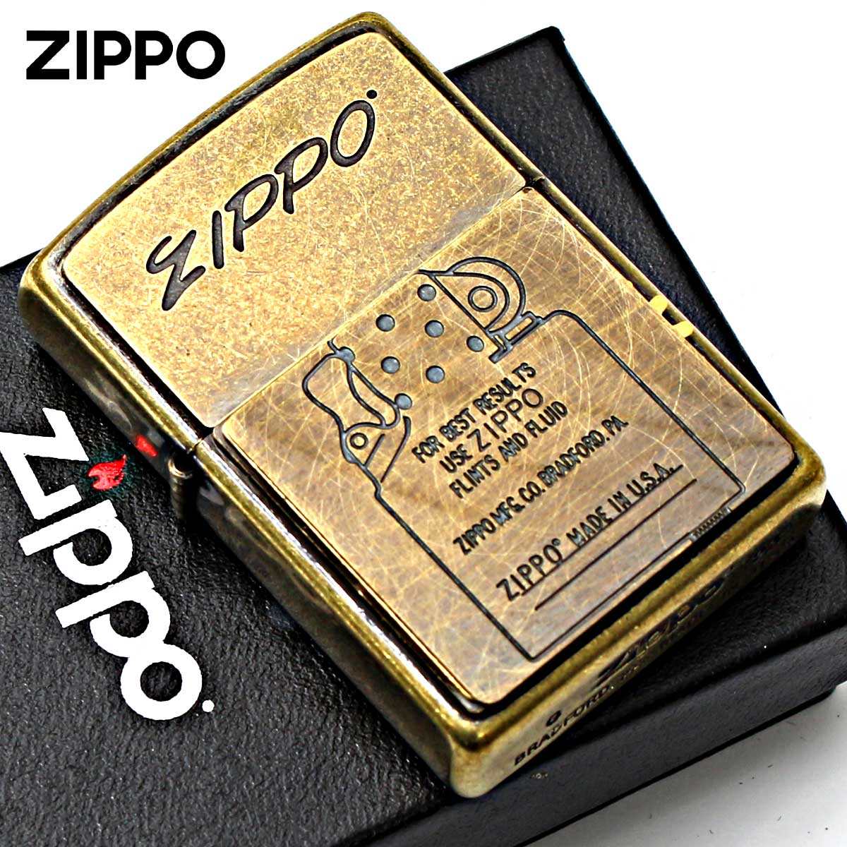 Zippo ジッポー 炎 アイコンフレーム ギミック トリックアクション 真鍮バレル 2BB-TRFIRE