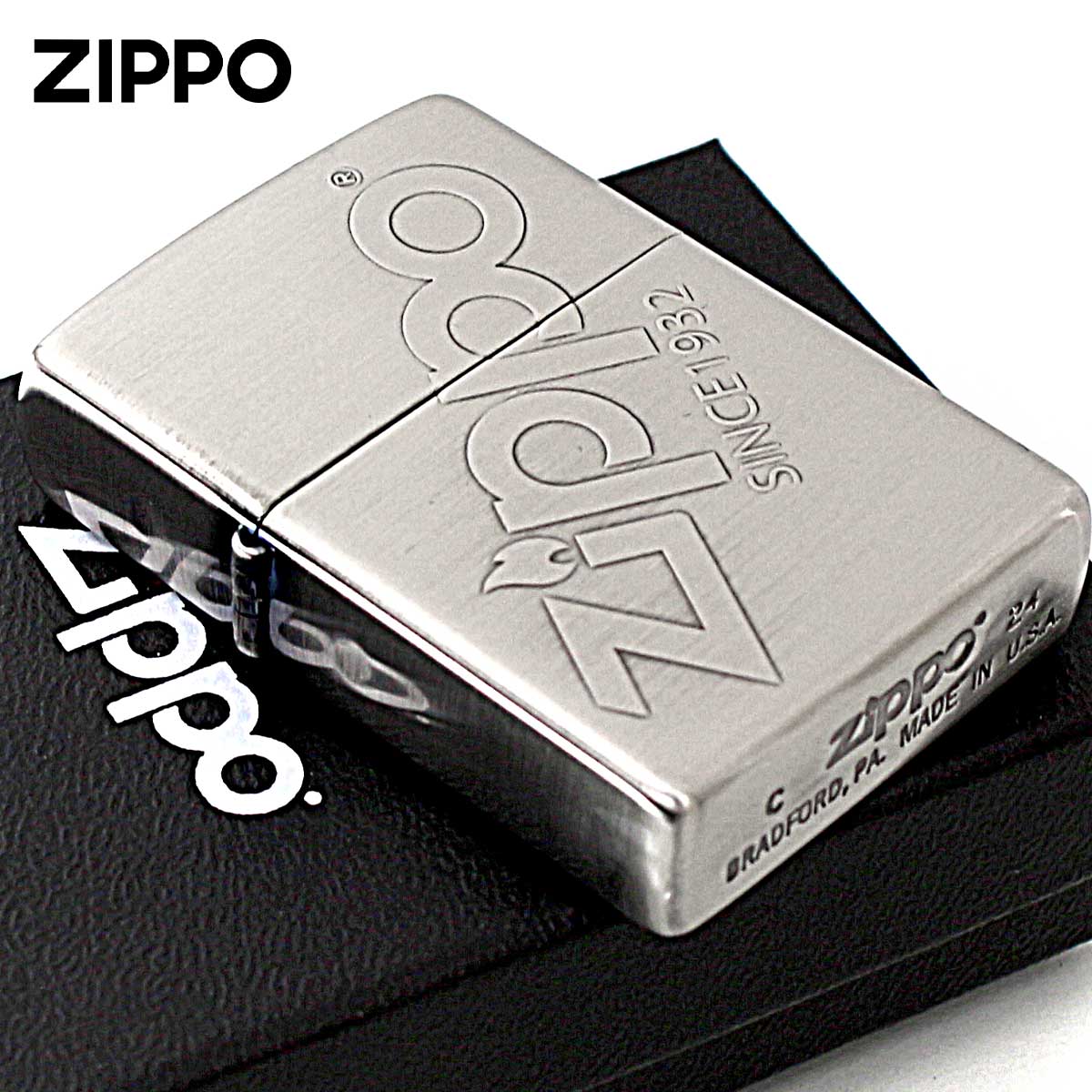 Zippo ジッポー ジッポ ロゴ ZIPPO LOGO ニッケルメッキ 古美仕上げ 202-Z メール便可