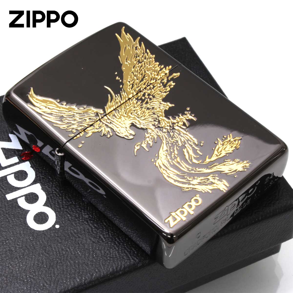 Zippo ジッポー フェニックス 鳳凰 PHOENIX ブラック 2BKG-PHX