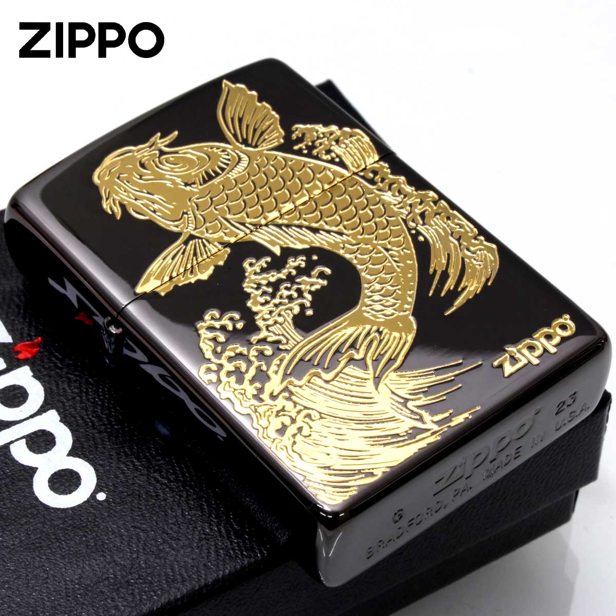 Zippo ジッポー 鯉 カープ CARP ブラック 2BKG-CARP