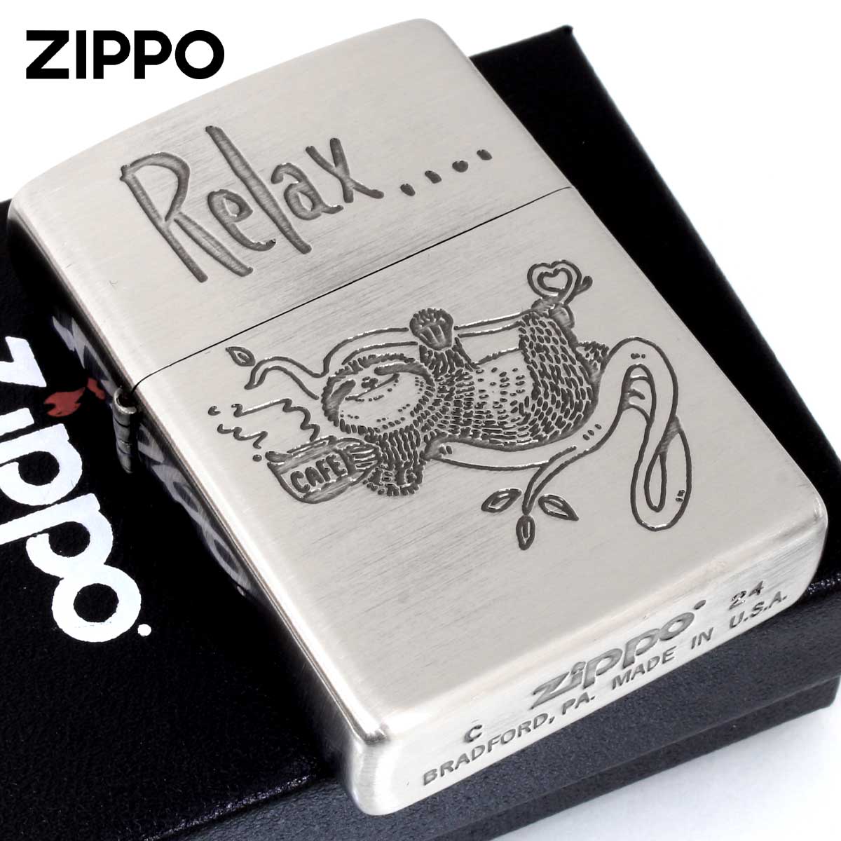 Zippo ジッポー NAGOMI animal Pelax なまけもの メッセージ 202-RELAX メール便可
