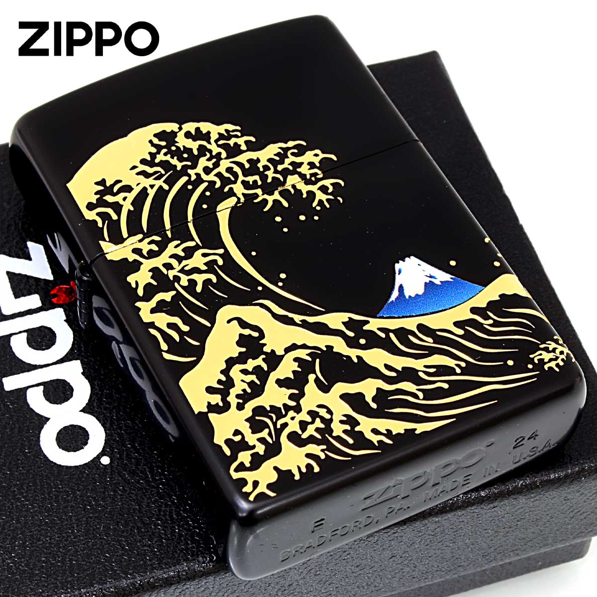 Zippo ジッポー 和柄 日本 美 波富士 2BKG-NAMIFUJI