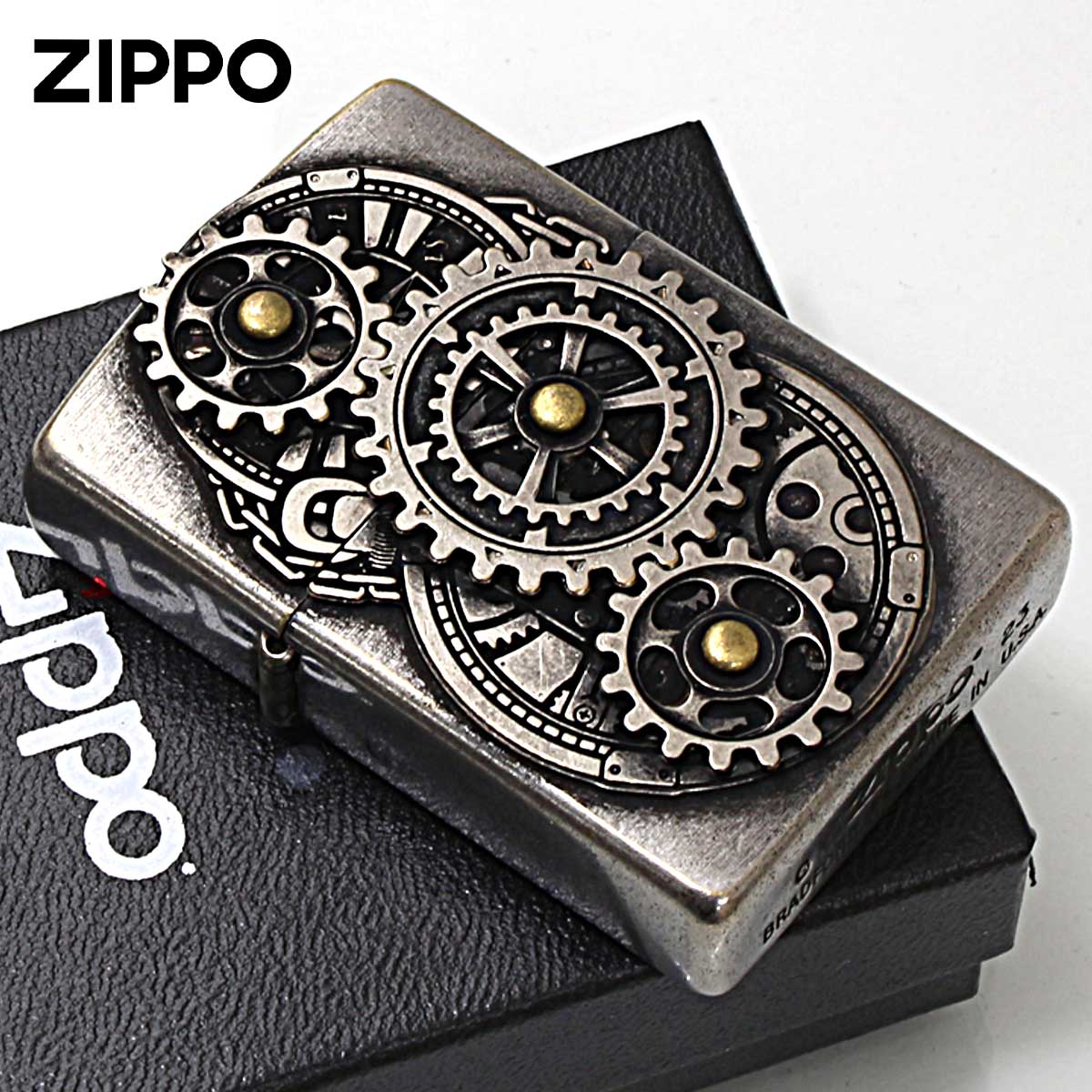 Zippo ジッポー ギア メタル レトロ クロームバレル GEAR METAL ZG-CB