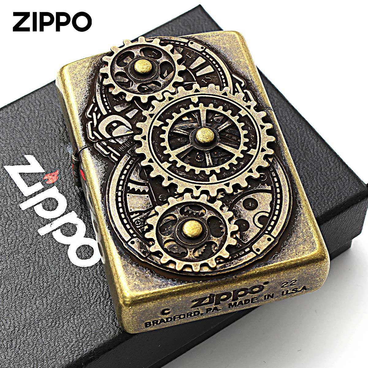 Zippo ジッポー ギア メタル レトロ ブラスバレル GEAR METAL ZG-BB