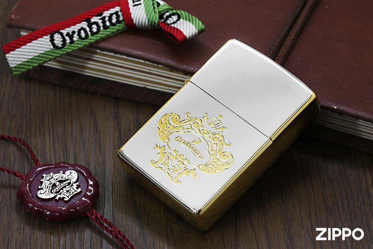 Zippo ジッポー オロビアンコ ロゴデザイン シルバー&ゴールド Orobianco Logo オフィシャルライセンス品 ORZ-003 SG
