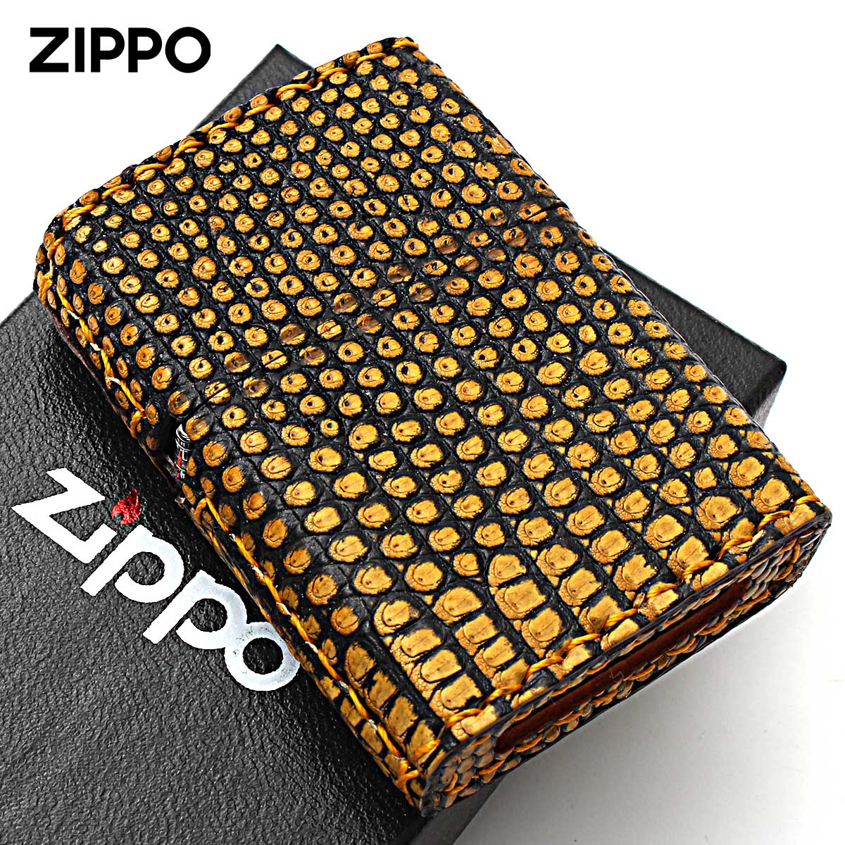 Zippo ジッポー 革巻き リザード トカゲ 手縫い Animal Skin Leather 本革 アニマルレザー リザード革巻き