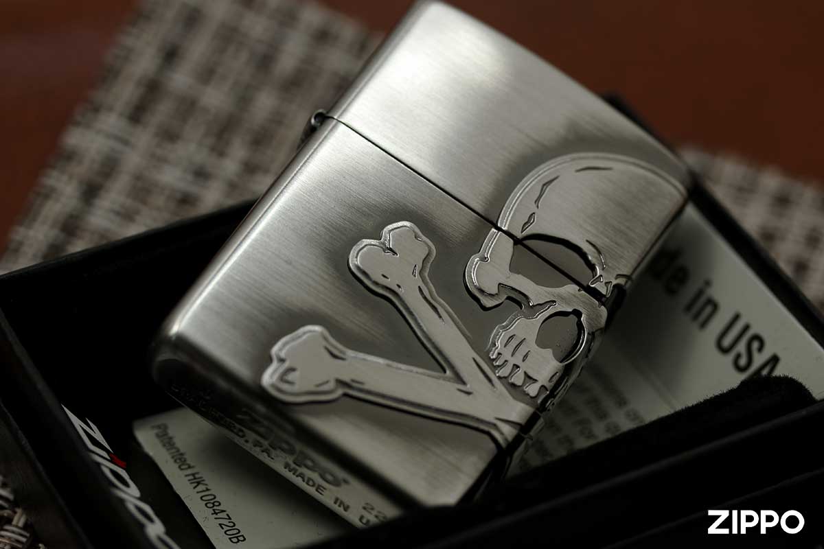 Zippo ジッポー スカル ドクロ 骸骨 スカルメタル ニッケル古美 SKULL Metal Nickel Atique Finish 2NI-SKULL