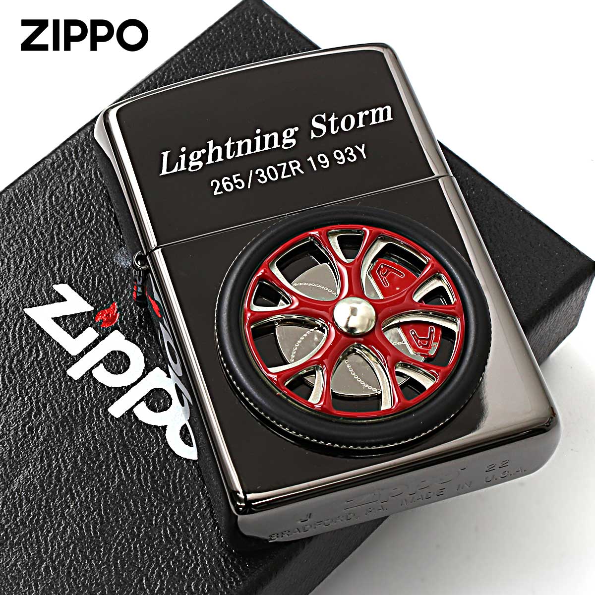 Zippo ジッポー ホイール メタル タイヤ スピニングホイール ブラック SPINNING WHEELトリックジッポー ZTR-BK メール便可