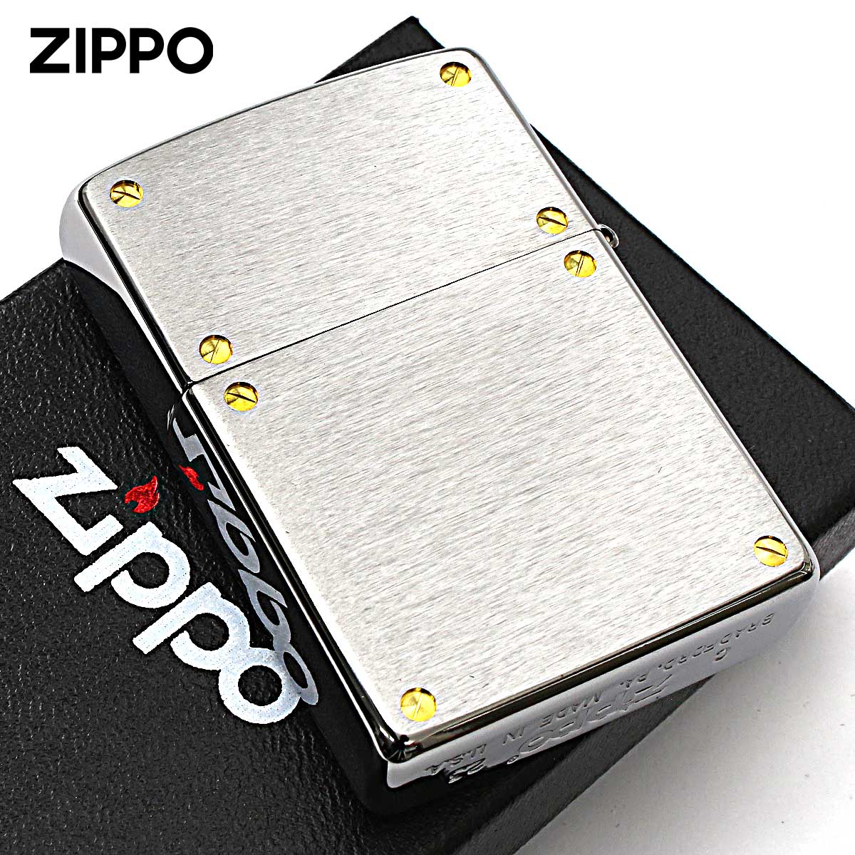 Zippo ジッポー スクリュー 無地 両面加工 クロームサテーナ SCREW 200 メール便可